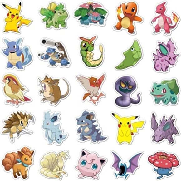 100 Pack of Vinyl Pokémon Stickers - Picture 2 of 5
